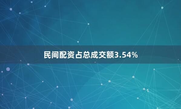 民间配资占总成交额3.54%